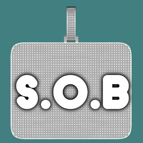 CUSTOM LETTER NECKLACE 3D BIG SQUARE