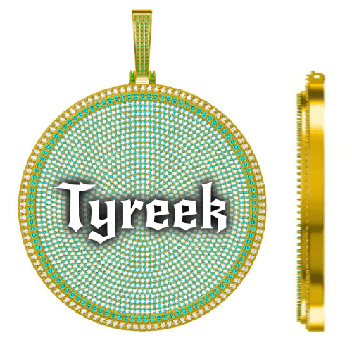 CUSTOM LETTER NECKLACE 3D BIG DISC