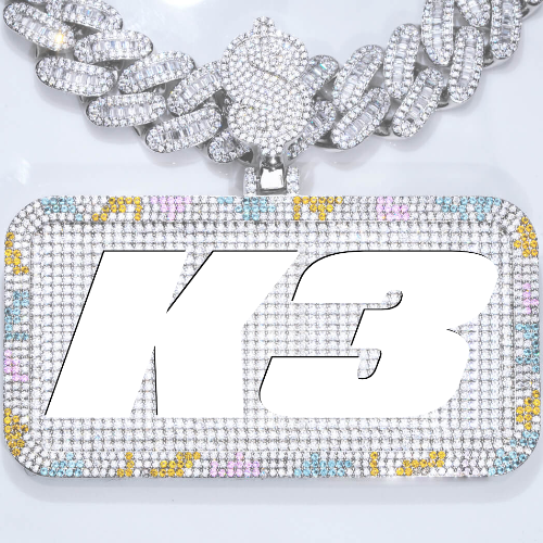 CUSTOM LETTER NECKLACE 3D COLORFUL SQUARE