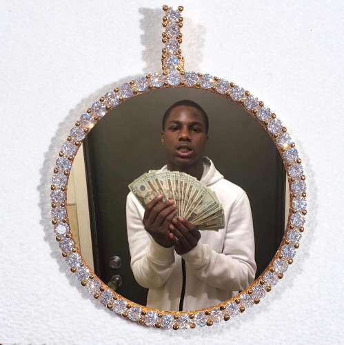 LARGE 3D CIRCLE CUSTOM PICTURE PENDANT