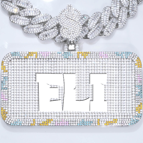 CUSTOM LETTER NECKLACE 3D COLORFUL SQUARE
