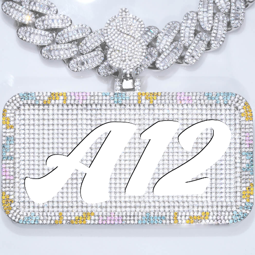 CUSTOM LETTER NECKLACE 3D COLORFUL SQUARE