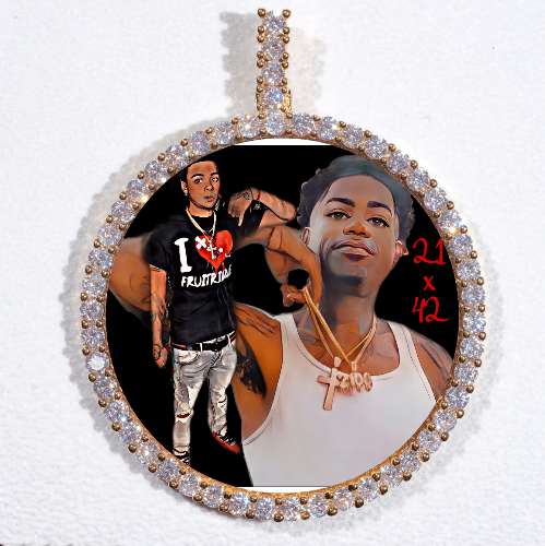 LARGE 3D CIRCLE CUSTOM PICTURE PENDANT