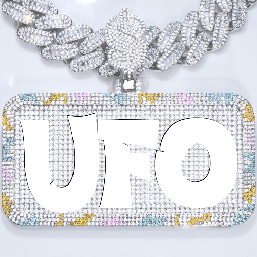 CUSTOM LETTER NECKLACE 3D COLORFUL SQUARE