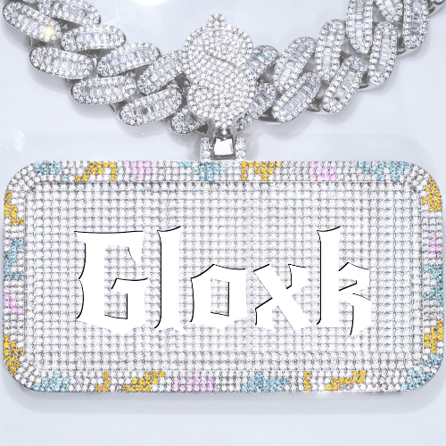 CUSTOM LETTER NECKLACE 3D COLORFUL SQUARE