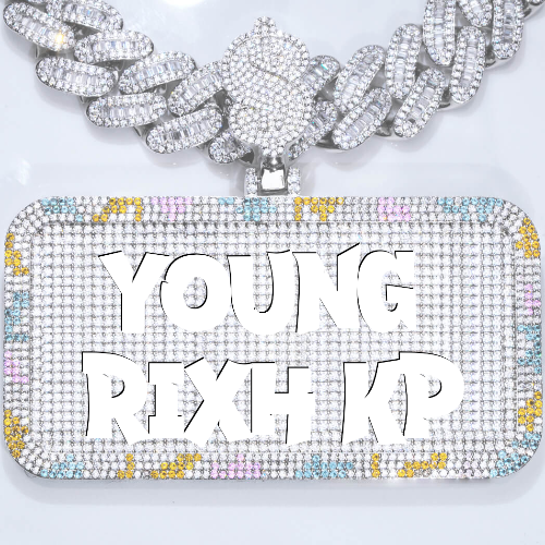 CUSTOM LETTER NECKLACE 3D COLORFUL SQUARE