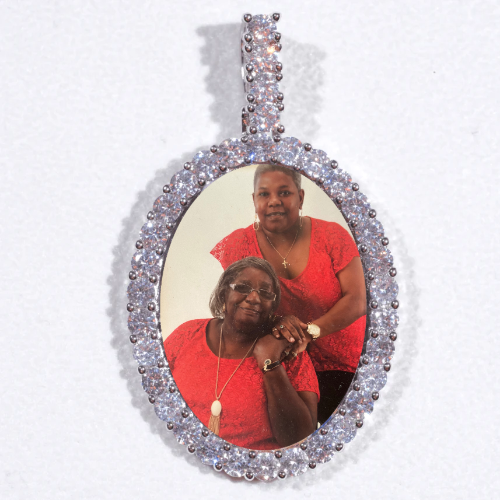 Large 3D Oval Custom Picture Pendant