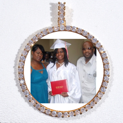 LARGE 3D CIRCLE CUSTOM PICTURE PENDANT