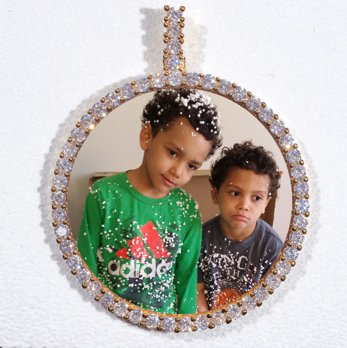 LARGE 3D CIRCLE CUSTOM PICTURE PENDANT