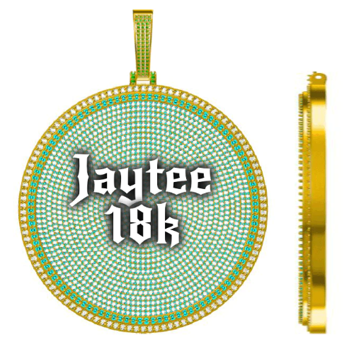 CUSTOM LETTER NECKLACE 3D BIG DISC