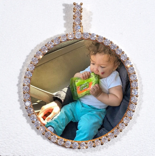 LARGE 3D CIRCLE CUSTOM PICTURE PENDANT