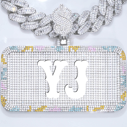 CUSTOM LETTER NECKLACE 3D COLORFUL SQUARE