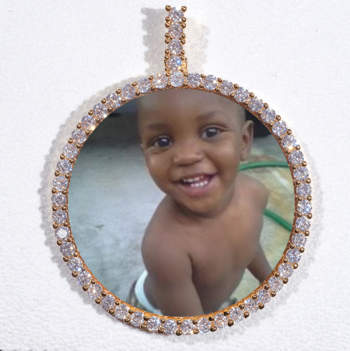 LARGE 3D CIRCLE CUSTOM PICTURE PENDANT