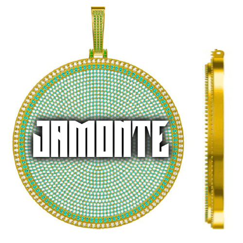 CUSTOM LETTER NECKLACE 3D BIG DISC