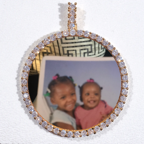 LARGE 3D CIRCLE CUSTOM PICTURE PENDANT