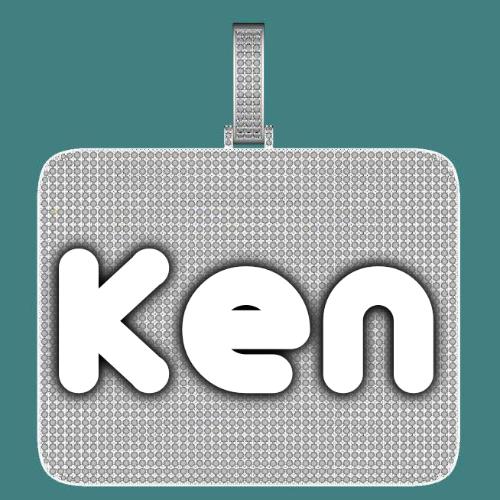 CUSTOM LETTER NECKLACE 3D BIG SQUARE