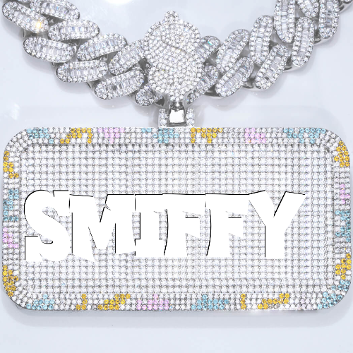 CUSTOM LETTER NECKLACE 3D COLORFUL SQUARE