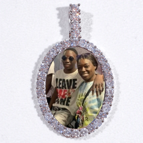 Large 3D Oval Custom Picture Pendant
