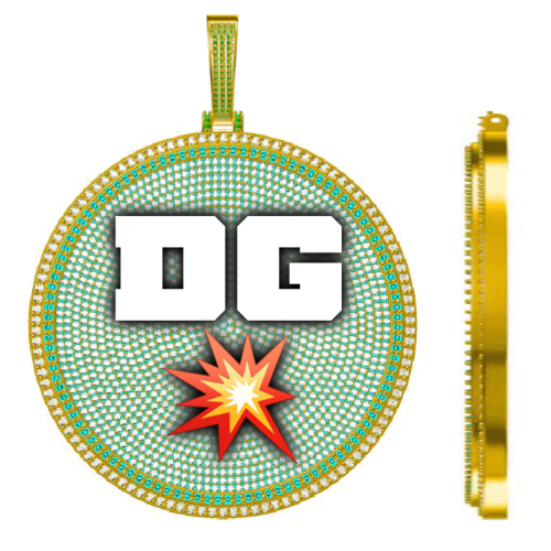 CUSTOM LETTER NECKLACE 3D BIG DISC