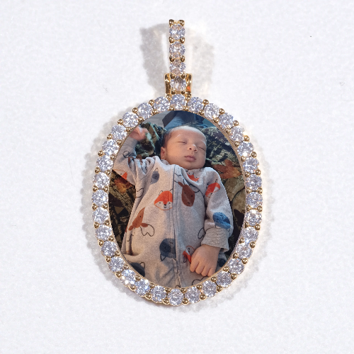 3D Oval Custom Picture Pendant