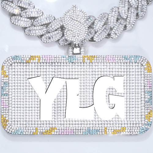 CUSTOM LETTER NECKLACE 3D COLORFUL SQUARE