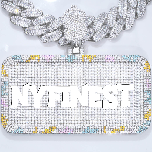 CUSTOM LETTER NECKLACE 3D COLORFUL SQUARE