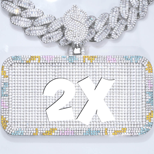 CUSTOM LETTER NECKLACE 3D COLORFUL SQUARE
