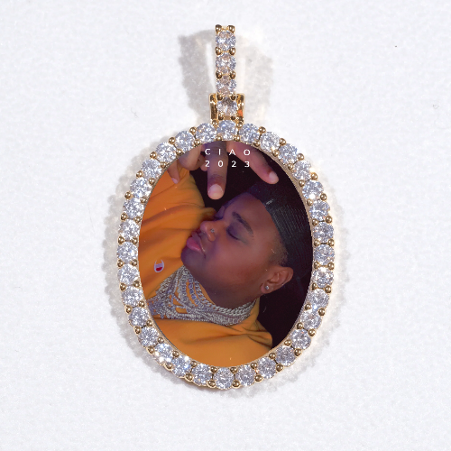 3D Oval Custom Picture Pendant