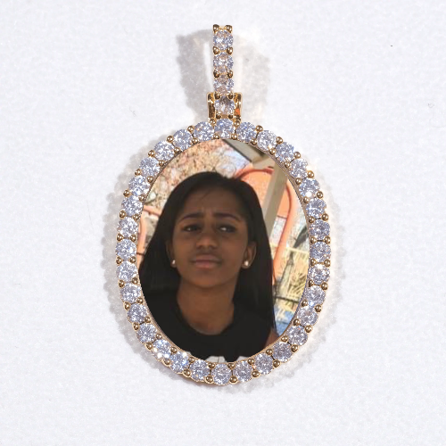 3D Oval Custom Picture Pendant