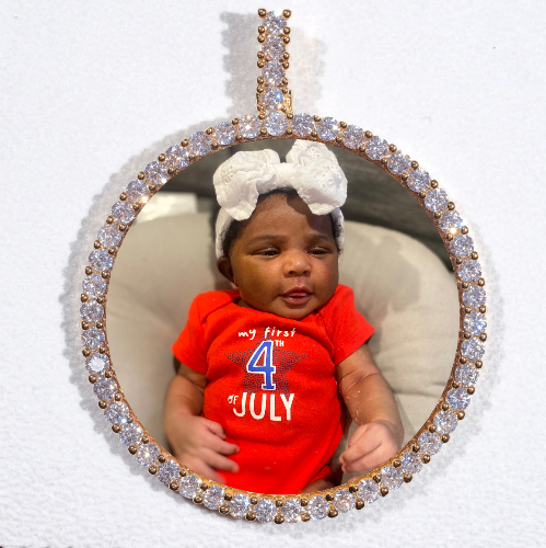 LARGE 3D CIRCLE CUSTOM PICTURE PENDANT
