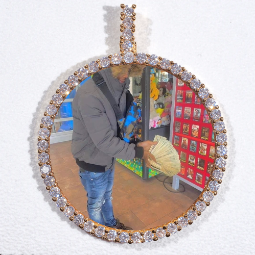 LARGE 3D CIRCLE CUSTOM PICTURE PENDANT