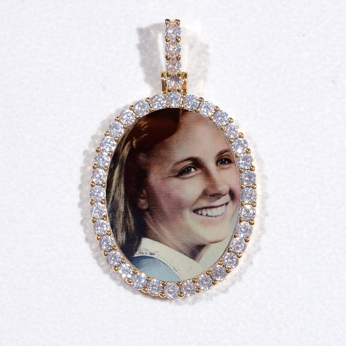 3D Oval Custom Picture Pendant
