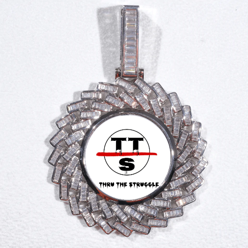 Large 3D Baguette Custom Picture Pendant
