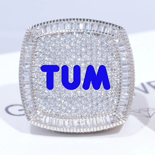 CUSTOM LETTER 3D ICED RING