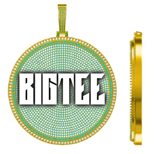 CUSTOM LETTER NECKLACE 3D BIG DISC