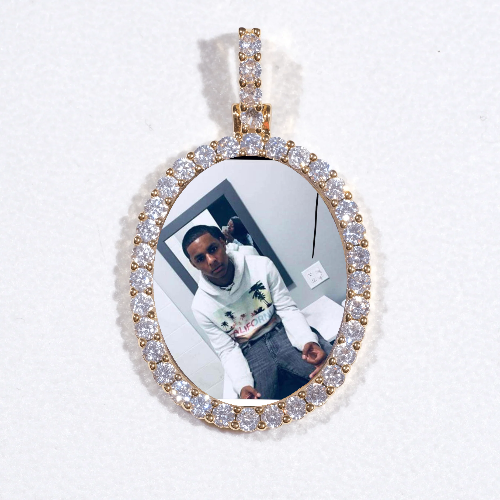 3D Oval Custom Picture Pendant
