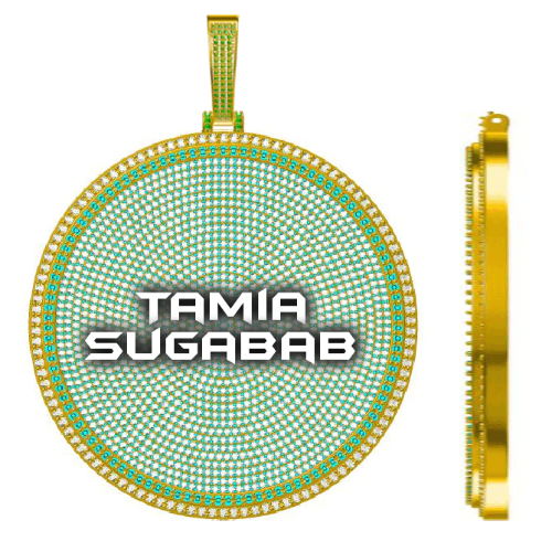 CUSTOM LETTER NECKLACE 3D BIG DISC