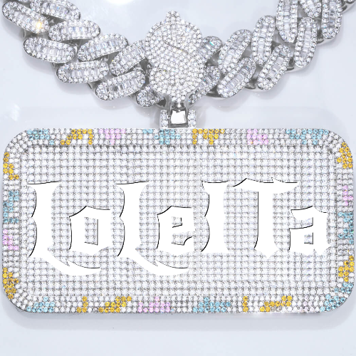 CUSTOM LETTER NECKLACE 3D COLORFUL SQUARE