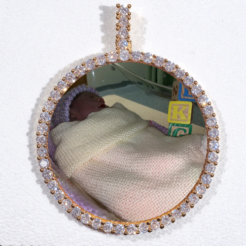 LARGE 3D CIRCLE CUSTOM PICTURE PENDANT
