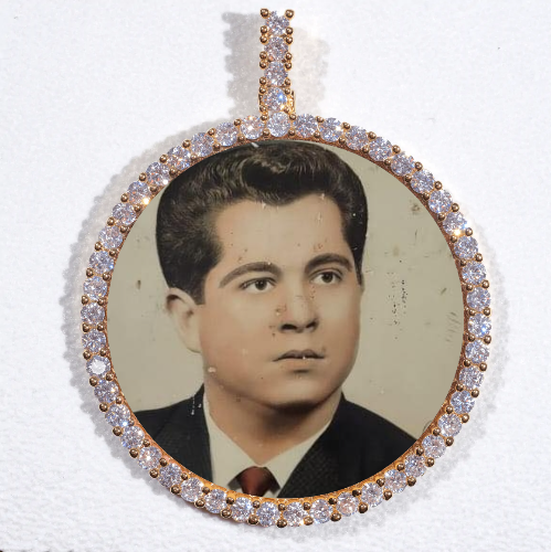 LARGE 3D CIRCLE CUSTOM PICTURE PENDANT