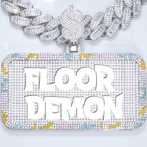 CUSTOM LETTER NECKLACE 3D COLORFUL SQUARE