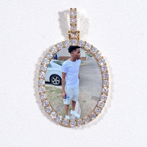 3D Oval Custom Picture Pendant