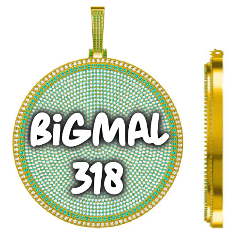 CUSTOM LETTER NECKLACE 3D BIG DISC