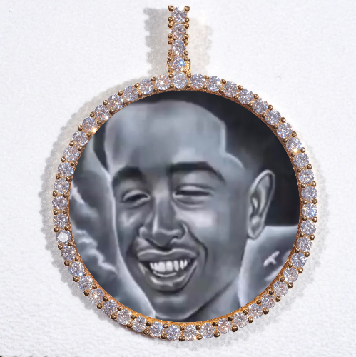 LARGE 3D CIRCLE CUSTOM PICTURE PENDANT