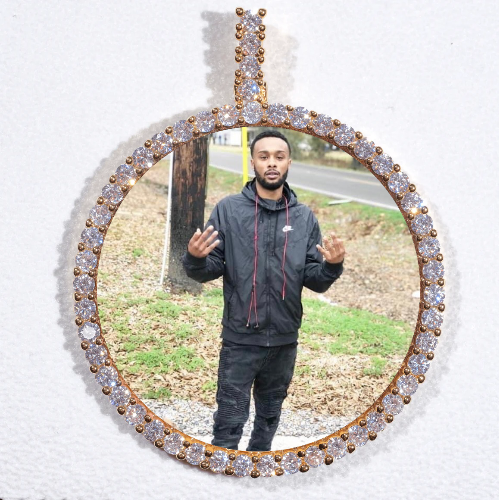 LARGE 3D CIRCLE CUSTOM PICTURE PENDANT