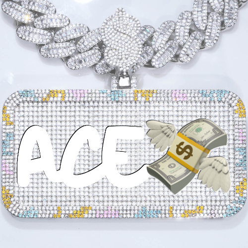 CUSTOM LETTER NECKLACE 3D COLORFUL SQUARE