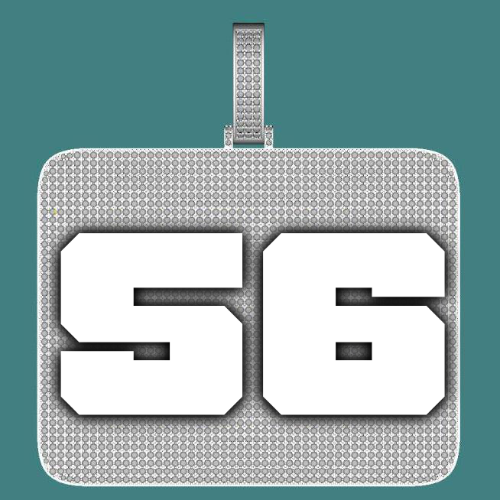 CUSTOM LETTER NECKLACE 3D BIG SQUARE