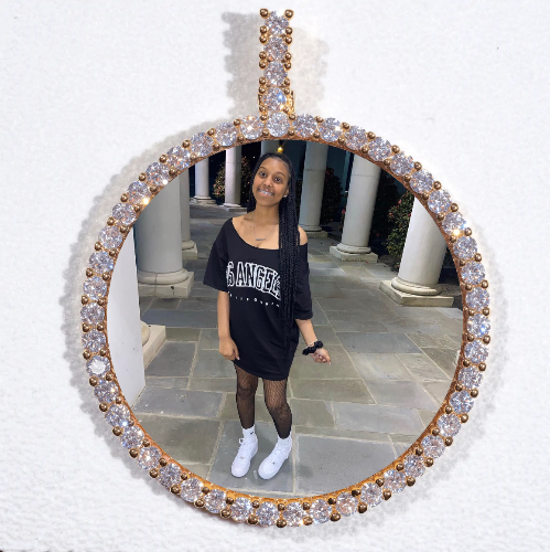 LARGE 3D CIRCLE CUSTOM PICTURE PENDANT