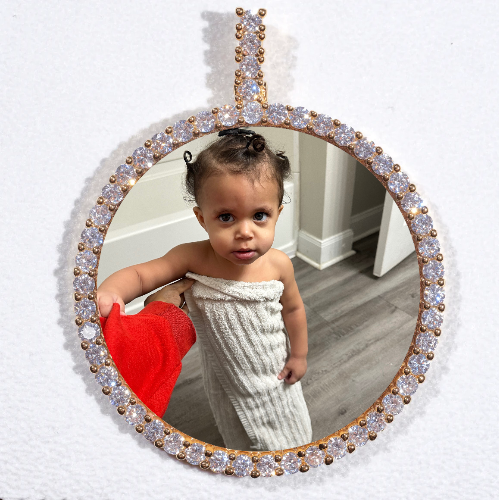 LARGE 3D CIRCLE CUSTOM PICTURE PENDANT