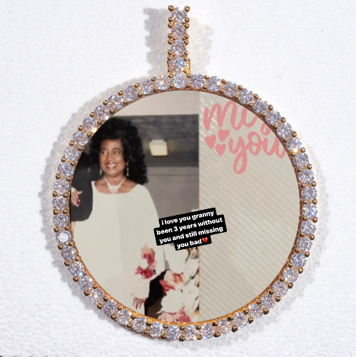 LARGE 3D CIRCLE CUSTOM PICTURE PENDANT